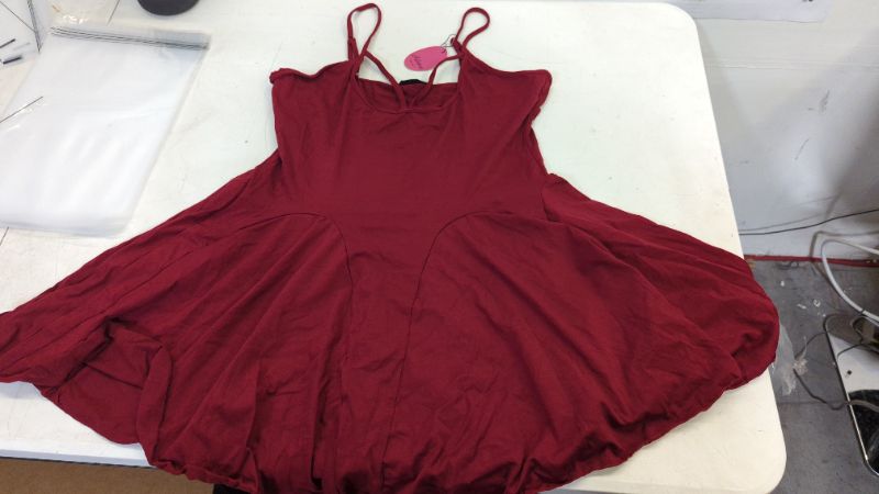 Photo 2 of ADOME Sexy Dresses for Women Sleeveless Spaghetti Strap Mini Club Party Dress Ruffle Hem Slip Dress Size XXL
