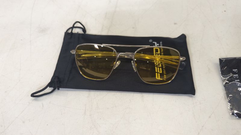 Photo 2 of Mens Aviator Sunglasses 53mm TAC Polarized Lense Military Style Metal Frame with Bayonet Temples
