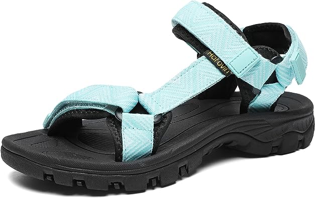 Photo 1 of Women's Sport Sandals Water Outdoor Athletic Hiking Sandals with Arch Support Adjustable Velcro Beach Shoes Size 7.5