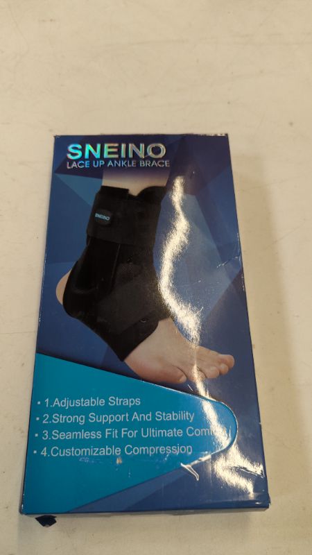 Photo 1 of SNEINO Ankle Brace for Women & Men - Ankle Brace for Sprained Ankle, Ankle Support Brace for Achilles,Tendon,Sprain,Injury Recovery, Lace up Ankle Brace for Running, Basketball, Volleyball(Medium)
