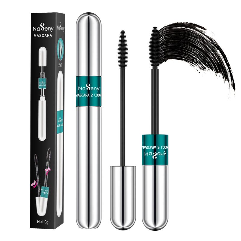 Photo 1 of Naseny 2in1 Vibely Mascara Waterproof Black Volume And Length,Lash Cosmetics Thickening And Lengthening Dual Effect,Smudge-Proof Non Clumping Long Lasting Eye Makeup
