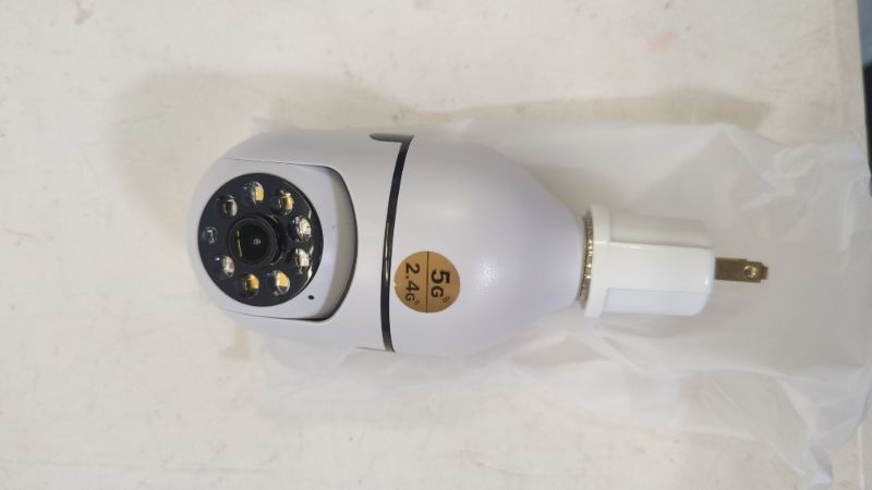 Photo 3 of Wireless WiFi Light Socket Bulb Security Camera 360 Degree PTZ Home Camera 1080p Floodlight Night Vision Motion Detection 64GB Micro SD Card Included Support 2.4Ghz and 5Ghz