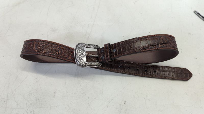 Photo 2 of Nocona Men's Floral-Embossed Western Belt Size 40