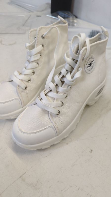 Photo 2 of Women's Air Cushion High Top Heightened Sole Sports Causal Fashion Sneakers Canvas Walking Shoe Size 38