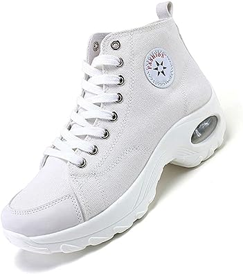 Photo 1 of Women's Air Cushion High Top Heightened Sole Sports Causal Fashion Sneakers Canvas Walking Shoe Size 38