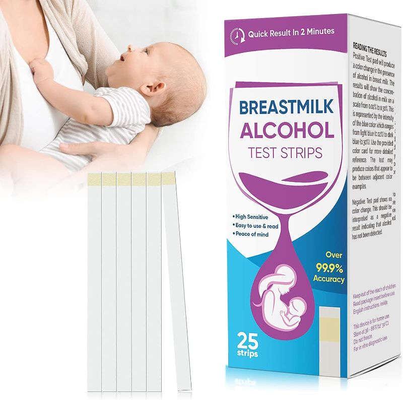 Photo 1 of 25Pcs Breastmilk Alcohol Test Strips, 2min Quick and Accurate Results, at-Home Alcohol Tester Strips for Breastfeeding and Nursing Moms
