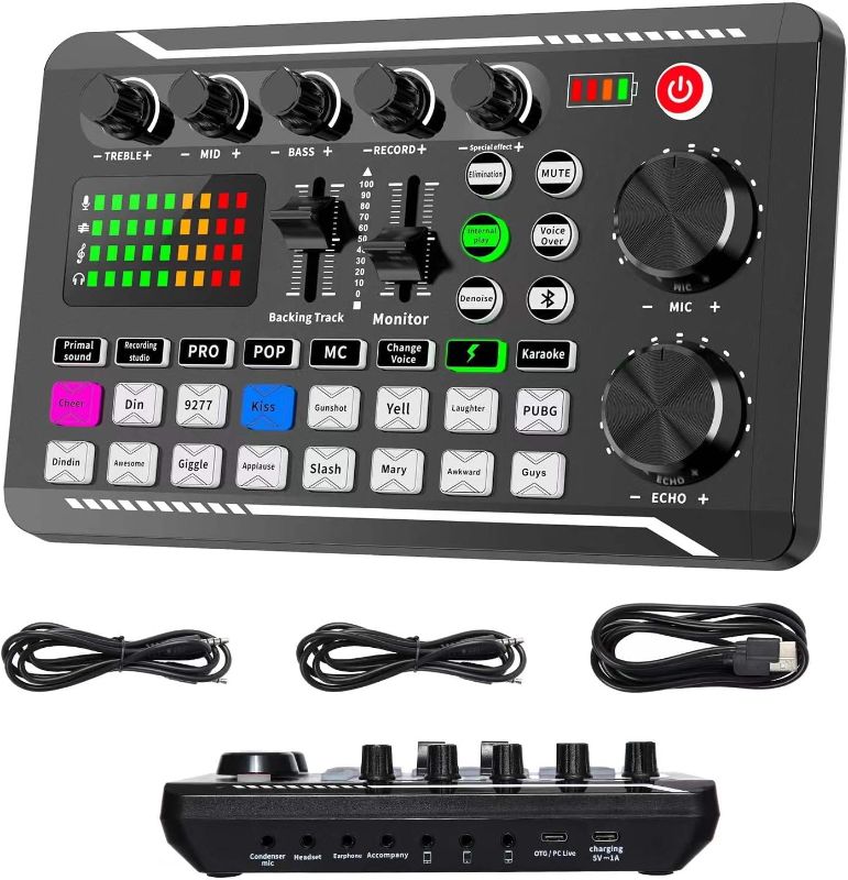 Photo 1 of Professional Audio Mixer, SINWE Live Sound Card and Audio Interface with DJ Mixer Effects and Voice Changer,Podcast Production Studio Equipment, Prefect for Streaming/Podcasting/Gaming
