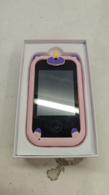 Photo 2 of Lizzbey Kids Phone Toddler Toys for Girls Age 3-8,Birthday Unicorns Gifts for Girls Age 3-6,Portable Touchscreen Learning Toy for 3 4 5 6 7 8 Year Old Girl with Camera 8G SD Card
