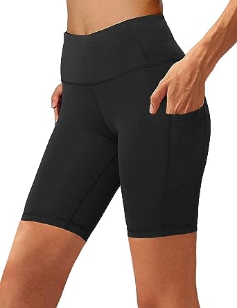 Photo 1 of Women's High Waist Biker Short Side Pocket Workout Tummy Control Bike Shorts Yoga Running Exercise Spandex Leggings Size XL