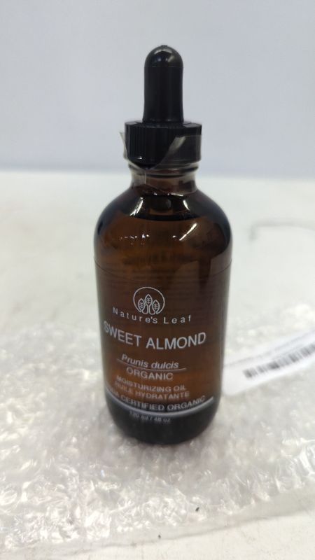 Photo 2 of Natures Leaf Sweet Almond Oil, USDA Certified Organic, 100% Pure, Cold Pressed, Dry Itchy Skin, Fine Lines & Wrinkles, Crows Feet, Split Ends, Frizzy's, Scars, Stretch Marks, Skin Cleanser 4 fl oz
