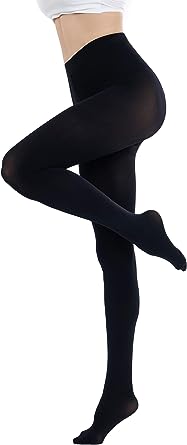 Photo 1 of CozyWow Run Resistant 80D Soft Solid Color Semi Opaque Footed Tights High Waist | Size Small-Large