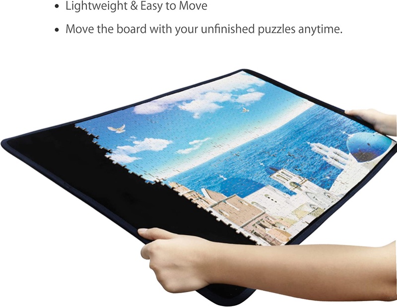 Photo 3 of Becko Style Jigsaw Puzzle Board Portable Puzzle Mat for Puzzle Storage Puzzle Saver, Non-Slip Surface, Up to 1000 Pieces (Black)

Premium Material - puzzle board is made of premium flannelette and terylene fabric, sturdy and durable. The black side is cov