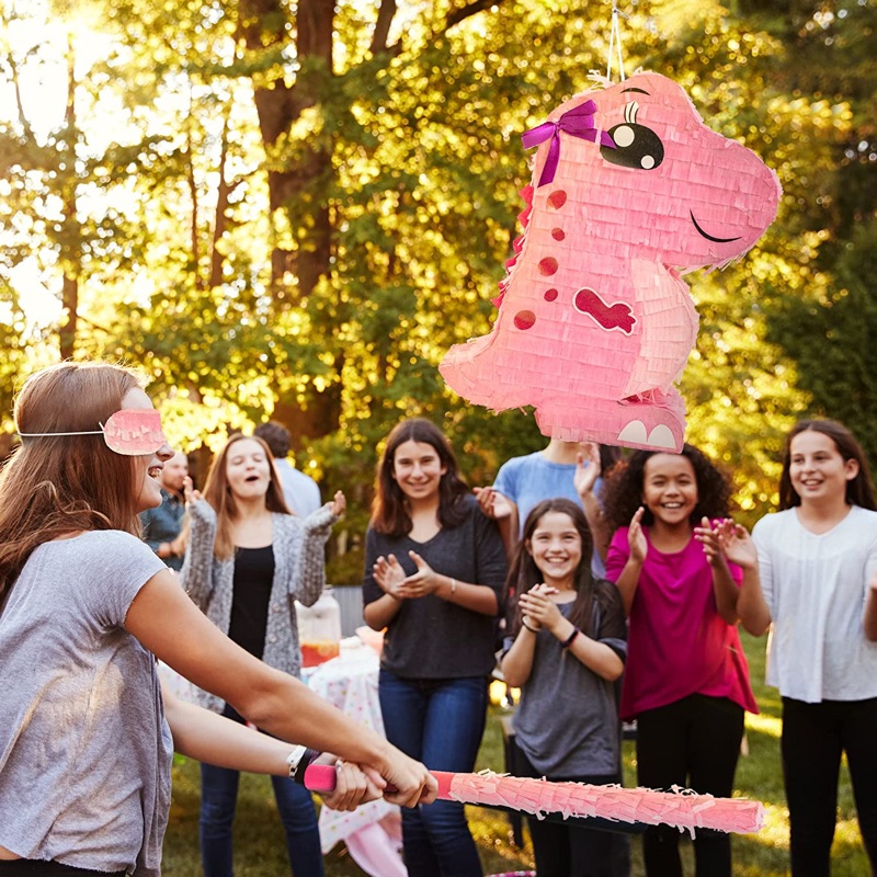 Photo 3 of Birchio Pink Dinosaur Pinata Bundle with a Blindfold and Bat (17x13x4 Inches), Perfect for Girl's Birthday Parties, Animal Theme Parties, Decorations…

Birchio Pink Dinosaur Pinata Bundle with a Blindfold and Bat (17x13x4 Inches), Perfect for Girl's Birth