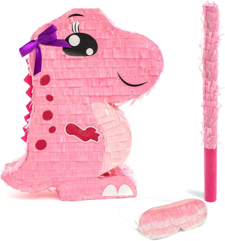 Photo 1 of Birchio Pink Dinosaur Pinata Bundle with a Blindfold and Bat (17x13x4 Inches), Perfect for Girl's Birthday Parties, Animal Theme Parties, Decorations…

Birchio Pink Dinosaur Pinata Bundle with a Blindfold and Bat (17x13x4 Inches), Perfect for Girl's Birth