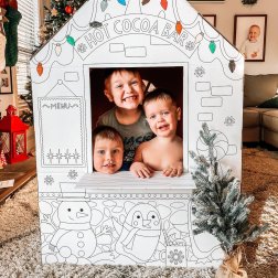 Photo 4 of Color-Your-Own Santas Workshop Large - Mondo Llama

Use your own markers to bring this merry playhouse to life. Kids will love their festive new playhouse that lets them use their own imagination and creativity. Add fake snow to the rooftop use your own p