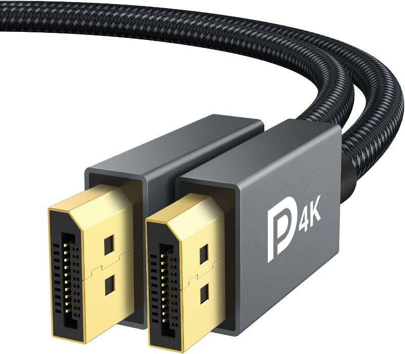 Photo 1 of IVANKY VESA Certified DisplayPort Cable, 6.6ft DP Cable 1.2,[4K@60Hz, 2K@165Hz, 2K@144Hz], Gold-Plated Braided High Speed Display Port Cable 144Hz, for Gaming Monitor, Graphics Card, TV, PC, Laptop
