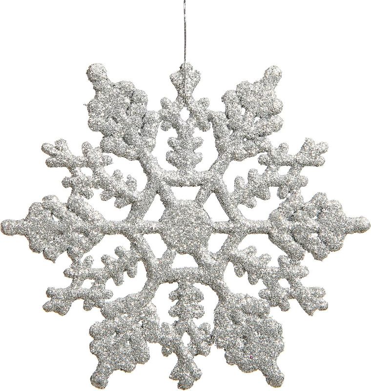 Photo 1 of 24 Pcs Christmas Snowflake Ornaments Acrylic Crystal Christmas Decorations Xmas Hanging Ornaments for Winter New Year Party Holiday Supplies (Snowflake 2'' 