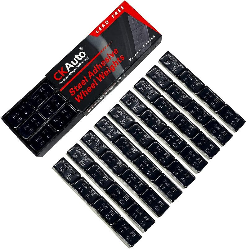 Photo 1 of CKAuto 1oz, Black, Adhesive Stick on Wheel Weights,EasyPeel Tape.Low Profile, 36 oz/Box, US Quality(36pcs)
