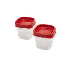 Photo 1 of rubbermaid easy find lids food storage containers, 0.5 cup, racer red, 2-piece set
