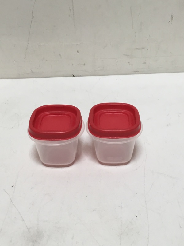 Photo 2 of rubbermaid easy find lids food storage containers, 0.5 cup, racer red, 2-piece set
