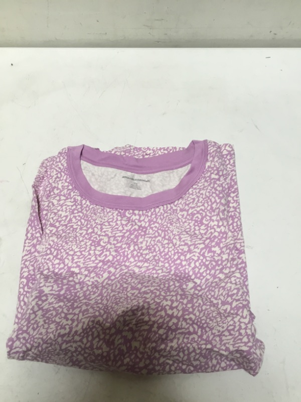 Photo 2 of Amazon Essentials Women's Classic-Fit Puff Short-Sleeve Crewneck T-Shirt Large Lilac Animal (large)