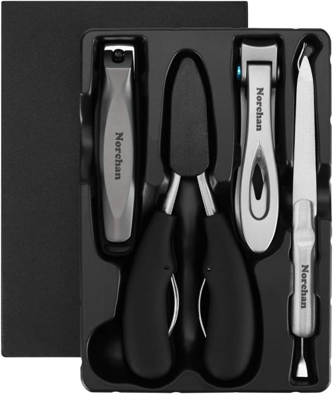 Photo 1 of Norchan Large Nail Clippers Set, 5 Pcs Sharp Toenail and Fingernail Clippers for Men and Women (Premium, Big Size, Heavy-Duty Design)
