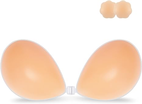 Photo 1 of Niidor Adhesive Bra Strapless Sticky Invisible Push up Silicone Bra for Backless Dress with Nipple Covers
