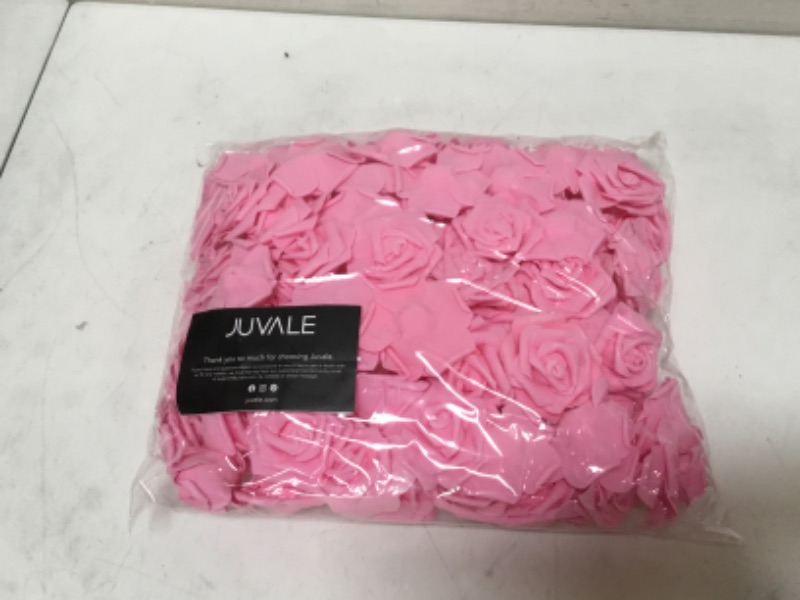 Photo 2 of Juvale 100 Pack Pink Artificial Flowers, Bulk Stemless Fake Foam Roses for Wedding, Decorations, Bouquets (3 in)