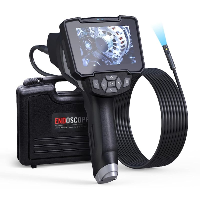 Photo 1 of Endoscope Camera with Light HantSkop Dual Lens Inspection Camera Industrial Borescope with 4.3" IPS Color Screen,0.2" 16.5FT Waterproof Rigit Cable, Scope Camera with 32GB Card Carrying Case
