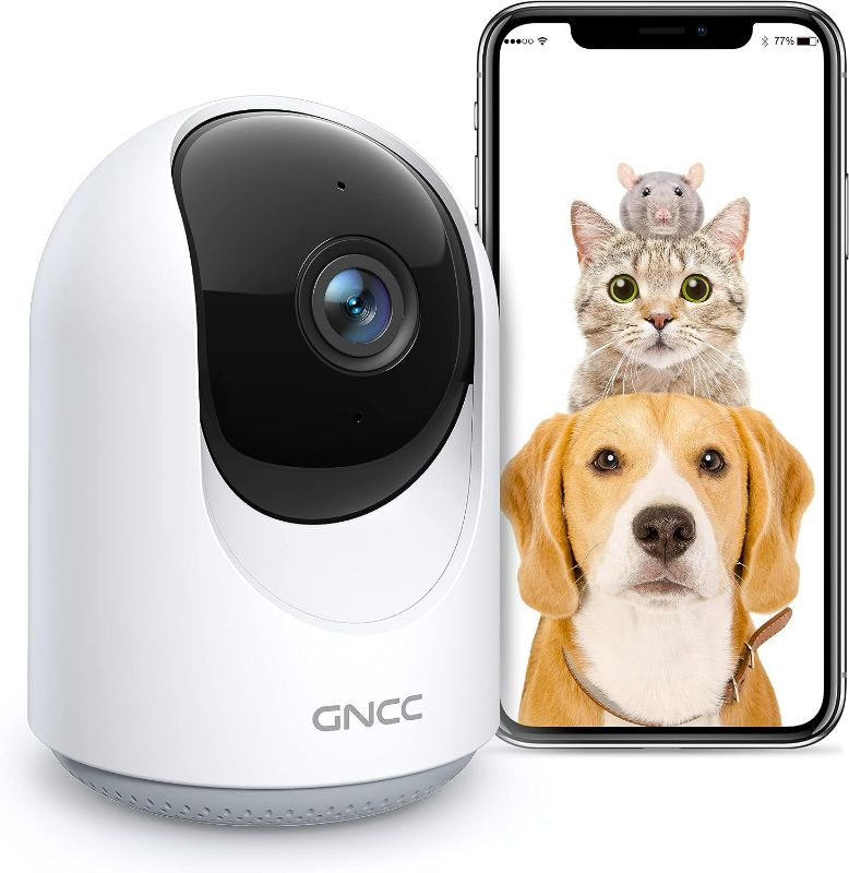 Photo 1 of GNCC Pet Camera, Indoor Camera for Baby/Pet/Security with Night Vision, Dog Camera, 2-Way Audio, 2.4G WiFi, 360° PTZ Remote Control(Manual Up and Down), Smart Detection, SD&Cloud Storage, P1
