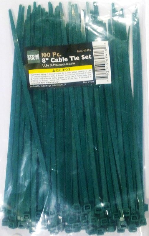 Photo 1 of 8" Cable Tie Set, Green, DuPont 66 Nylon
