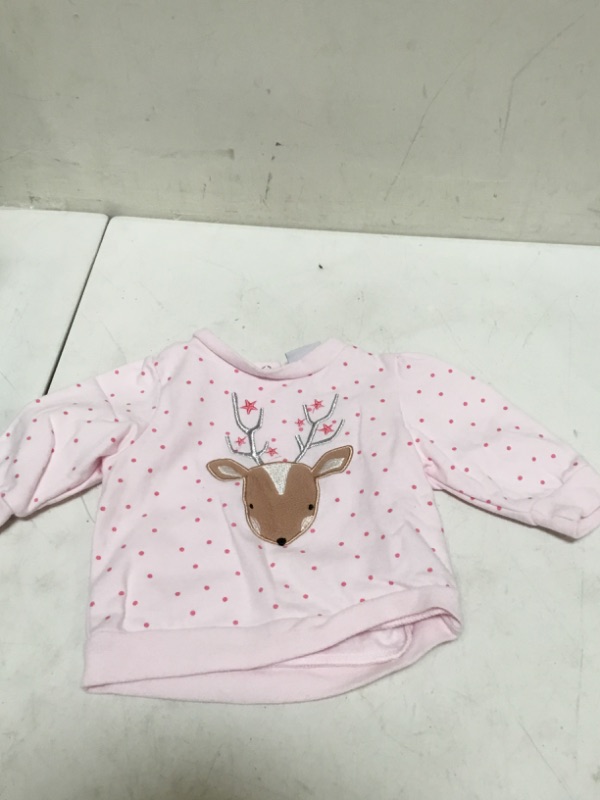 Photo 1 of pink polka dot deer sweater baby (0-3 months)