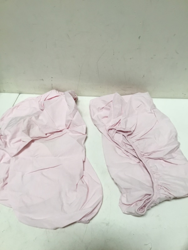 Photo 1 of 2 Piece Solid Changing Pad Sheet (Pink) 