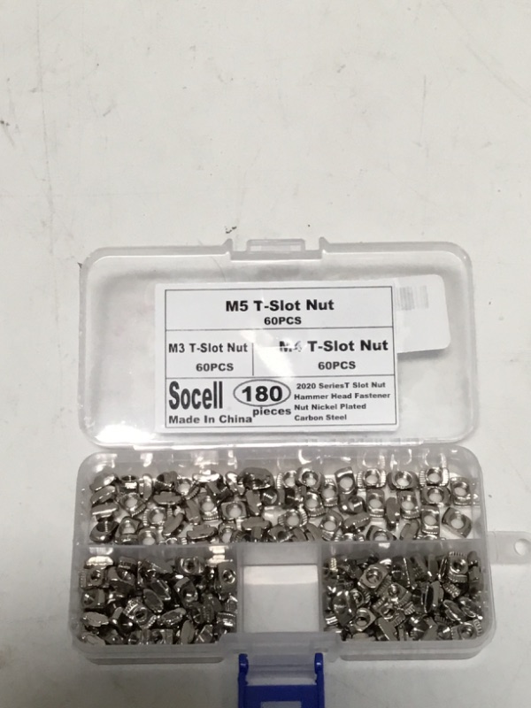 Photo 1 of 150 Pieces 2020 Series T Nuts T-Slot Nut Hammer Head Fastener -Plated Carbon Steel Sliding T Nuts for Aluminum Profile (M5)
