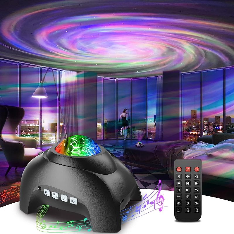 Photo 1 of Rossetta Galaxy Projector, Star Projector Light for Bedroom, Bluetooth Speaker and 8 White Noise, Night Kids Adults Game Room, Home Theater, Ceiling, Room Decor
