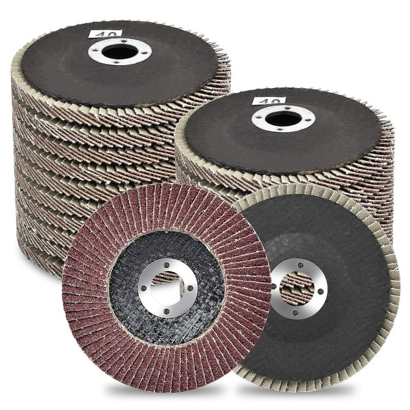 Photo 1 of 4 Inch Flap Discs, Akamino 20 PCS 40 60 80 120 Grit Assorted Sanding Pad for Angle Grinder, Compatible with Dewalt Makita
