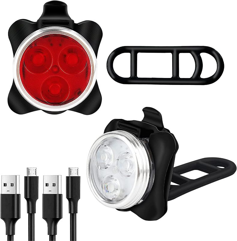 Photo 1 of Rechargeable LED Bike Light Sets, Super Bright Front Headlights and Rear LED Bicycle Lights, 650mah Lithium Batteries
