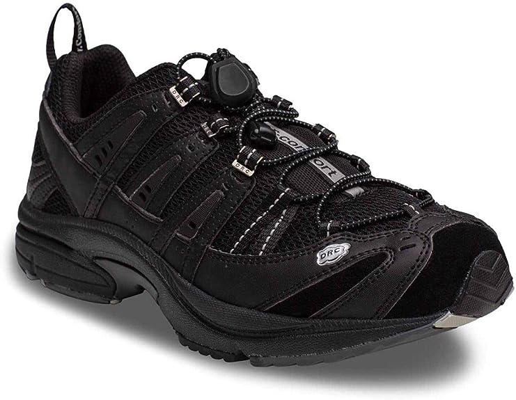 Photo 1 of Dr. Comfort Performance Men's Therapeutic Athletic Shoe: Black/Black 8.5 Wide (E/2E)
