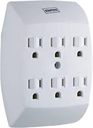 Photo 1 of STAPLES 398793 6-Outlet in-Wall Plug-in Power Adapter White (22145)
