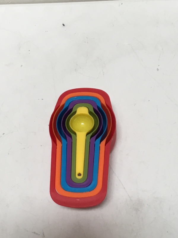 Photo 1 of 6 Pieces/Set of ?Plastic Rainbow Measuring Spoon Baking Kit Measuring Spoon Measuring Cup