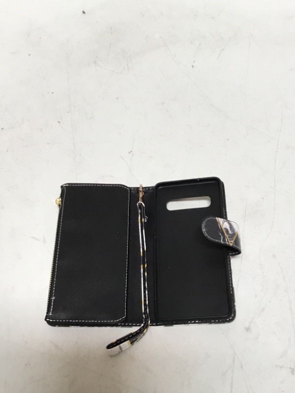Photo 1 of Casebus Classic Marble Wallet Phone Case, Premium Leather, Credit Card Holder, Magnetic Closure, Wrist Strap, Kickstand Shockproof Case