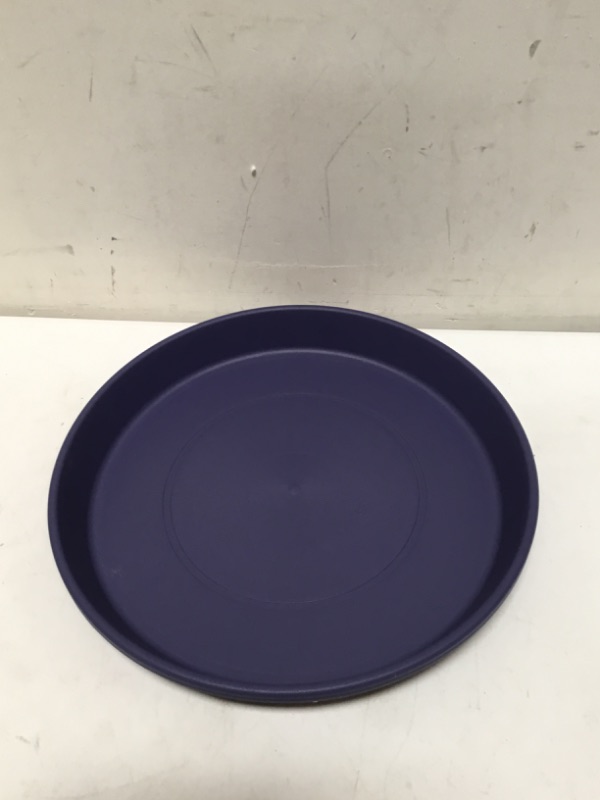 Photo 2 of The HC Companies 14 Inch Round Prima Plastic Plant Saucer - Indoor Outdoor Plant Trays for Pots - 14.17 Inchx14.17 Inchx1.69 Inch in Twilight Blue Twilight Blue 14"