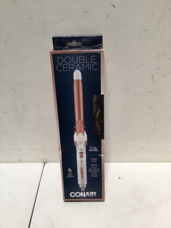 Photo 2 of Conair Double Ceramic 1 1/4-Inch Curling Iron, 1 ¼ inch barrel produces loose curls – for use on medium and long hair
