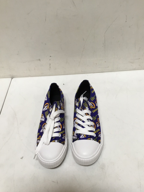 Photo 3 of foco Women's NCAA College Low Top Big Logo Canvas Sneakers Los Angeles Rams 8 Repeat Print