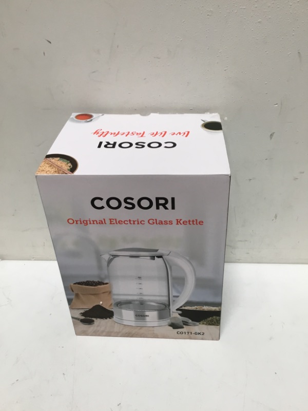 Photo 2 of COSORI Electric Kettle 1.7L,Speed-Boil Water Boiler (BPA Free) Auto Shut-Off & Boil-Dry Protection,Glass Water Boiler with LED Indicator Inner Lid & Bottom,White Glass Electric Kettle White
