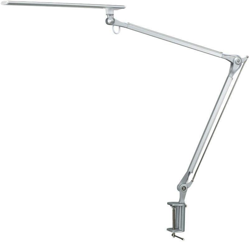 Photo 1 of LED Desk Lamp, PHIVE Architect Lamp, Task Lamp, Metal Swing Arm Dimmable Clamp On Light (Eye-Care, Touch Control, Memory Function, Adjustable Arm Office Lamp Work Lighting) Silver