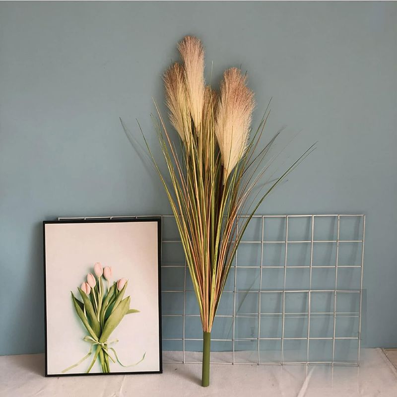 Photo 1 of Reed Grass, Pampus Glasses, Dog Tail, Aquatic Plants, Large Bunch of Long Branches, Floor to Ceiling Indoor Living Room, Bedroom Floor to Ceiling Decor Flower Simulation (Size : C)