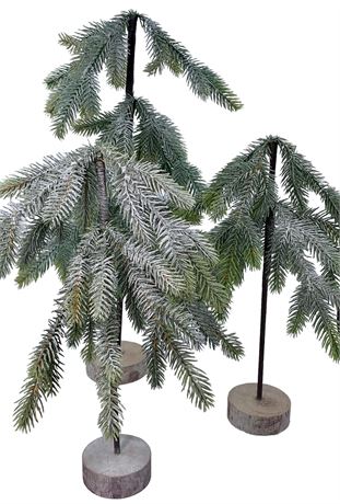 Photo 1 of 4  Pack of Snowy Wired Branch Pine Tree Holiday Decorations