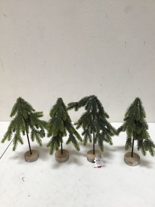 Photo 2 of 4  Pack of Snowy Wired Branch Pine Tree Holiday Decorations
