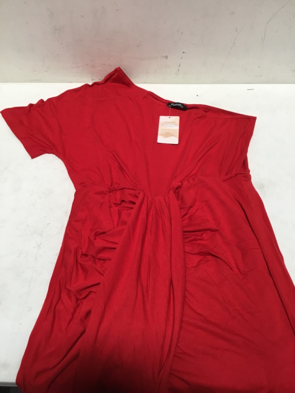 Photo 2 of Red Privé One Shoulder Twist Front Ruched Bodycon Dress (XL)